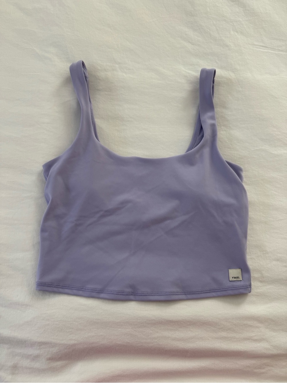 Vuori Lavender Square-Neck Crop Tank